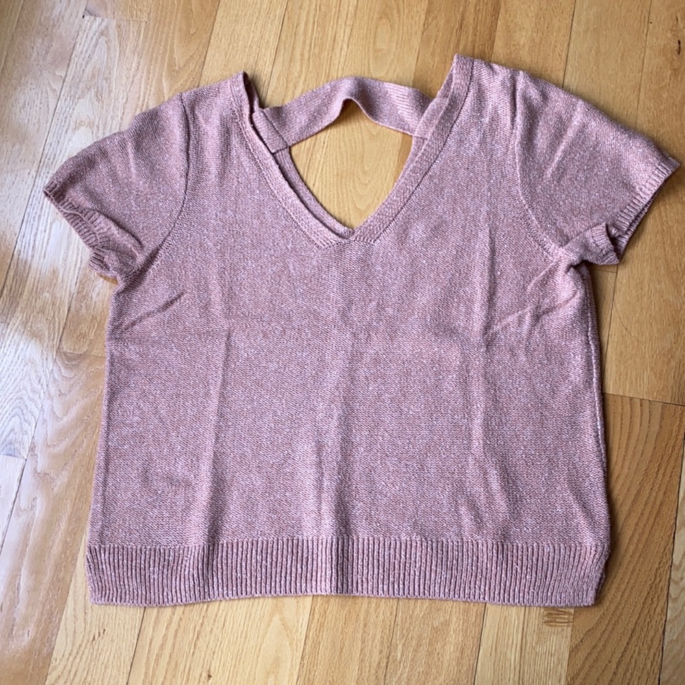 Madewell light pink short sleeve sweater